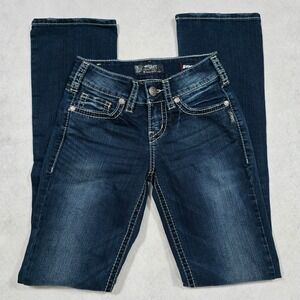 Silver Jeans Co Suki Mid Slim Boot Dark Wash Super Stretch Jeans W25 L33‎ L93616